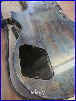 Single Cut Away Guitar Spalted Wood Maple/Mahogany Transparent Blue Humbucker
