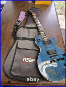 Single Cut Away Guitar Spalted Wood Maple/Mahogany Transparent Blue Humbucker Single Cut Away Guitar Spalted Wood Maple/Mahogany Transparent Blue Humbucker