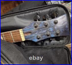 Single Cut Away Guitar Spalted Wood Maple/Mahogany Transparent Blue Humbucker