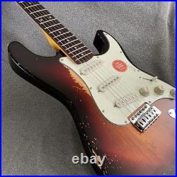 Solid Body Electric Guitar 6 String Maple Neck Heavy New Sunburst Unbranded