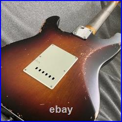 Solid Body Electric Guitar 6 String Maple Neck Heavy New Sunburst Unbranded
