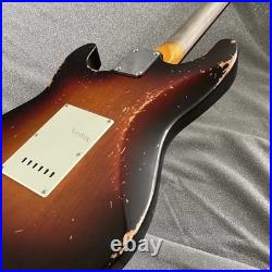 Solid Body Electric Guitar 6 String Maple Neck Heavy New Sunburst Unbranded