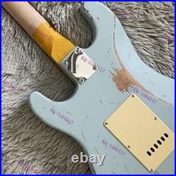 Solid Body Electric Guitar SSS Pickups Tremolo Bridge Blue Fast Shipping US