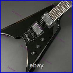 Solid Body Electric Guitar Stainless Rounded Fret Edge Active Pickups Black US