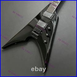 Solid Body Electric Guitar Stainless Rounded Fret Edge Active Pickups Black US
