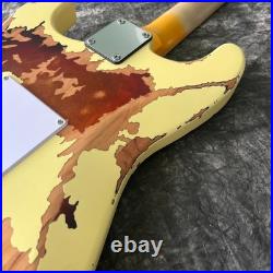 Solid Body Electric Guitar Stainless Rounded Fret Edge No Logo Free Shipping