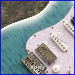 Solid Electric Guitar Quilted Maple Top Blue Burst SSH Pickups Free Shipping US