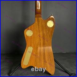 Solid Electric Guitar Stainless Rounded Fret Edge Gold Hardware Blue US Stock
