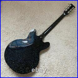 Sparkle Black Hollow Body Custom Jazz Guitar, Maple Neck, Rosewood Fingerboard