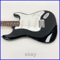 Squier Strat by Fender Black Electric Guitar TESTED