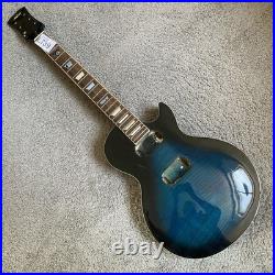 Standard Custom DIY Guitar Project, Blue Burst Tiger Maple, Mahogany Neck