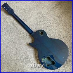 Standard Custom DIY Guitar Project, Blue Burst Tiger Maple, Mahogany Neck