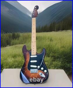 Strat style Electric Guitar Fender Parts Coffee Brown Gold Burst Crackle