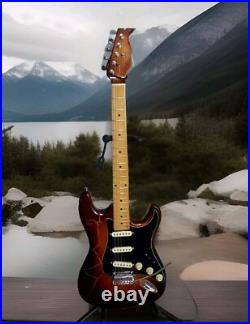 Strat style Electric Guitar Fender Parts Coffee Brown Gold Burst Crackle