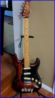 Strat style Electric Guitar Fender Parts Coffee Brown Gold Burst Crackle