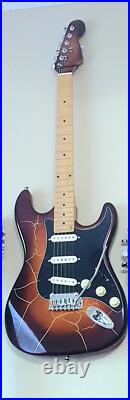 Strat style Electric Guitar Fender Parts Coffee Brown Gold Burst Crackle