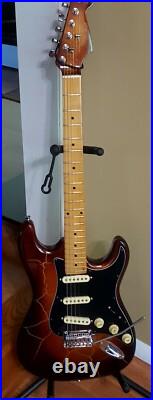 Strat style Electric Guitar Fender Parts Coffee Brown Gold Burst Crackle