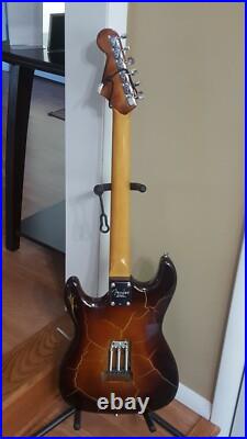 Strat style Electric Guitar Fender Parts Coffee Brown Gold Burst Crackle