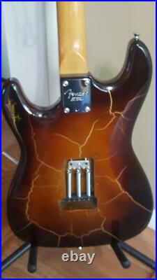 Strat style Electric Guitar Fender Parts Coffee Brown Gold Burst Crackle