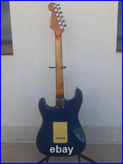 Strato Electric Guitar SSS Metal Blue Fully Adjusted with No Case