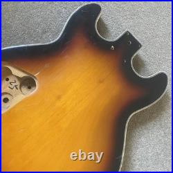 Sunburst DIY Project Jazz Guitar Tiger Maple Top Mahogany Body, Semi Hollow
