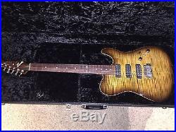 Tom Anderson Hollow Cobra Electric Guitar with case & COA. Light Tiger Eye Flame