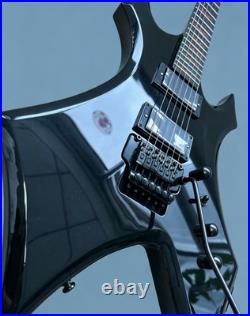 US STOCK Black Warlock Style Electric Guitar Mahogany Body With Active Pickups