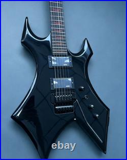 US STOCK Black Warlock Style Electric Guitar Mahogany Body With Active Pickups