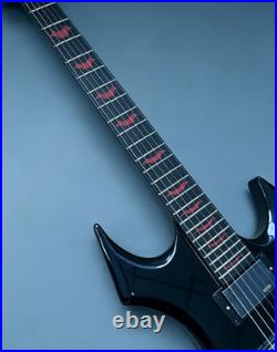 US STOCK Black Warlock Style Electric Guitar Mahogany Body With Active Pickups