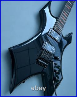 US STOCK Black Warlock Style Electric Guitar Mahogany Body With Active Pickups