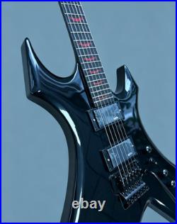 US STOCK Black Warlock Style Electric Guitar Mahogany Body With Active Pickups