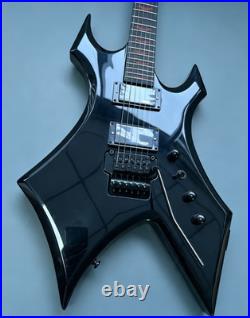 US STOCK Black Warlock Style Electric Guitar Mahogany Body With Active Pickups
