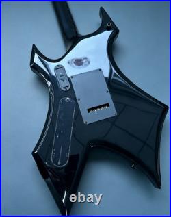 US STOCK Black Warlock Style Electric Guitar Mahogany Body With Active Pickups