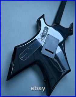 US STOCK Black Warlock Style Electric Guitar Mahogany Body With Active Pickups