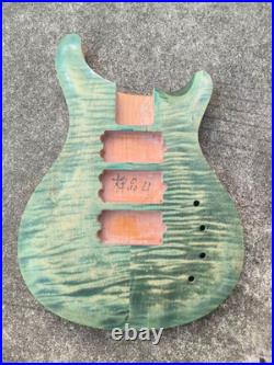 Unfinished DIY Project Bass Guitar Alder Wood with Tiger Maple Top