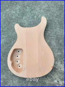 Unfinished DIY Project Bass Guitar Alder Wood with Tiger Maple Top