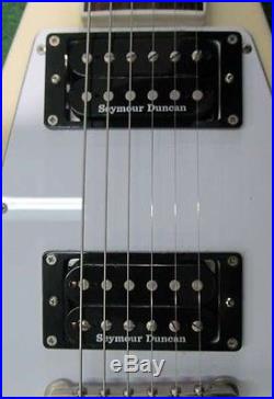 Used! ESP Japan -Edwards- E-FV-120D Flying V Guitar Vintage White Seymour Duncan