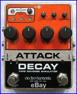 Used Electro-Harmonix EHX Attack Decay Tape Reverse Simulator Guitar Pedal