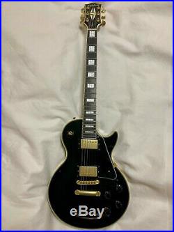 Used! Epiphone LPC-90 Les Paul Custom Guitar Ebony F/B Black Made in Japan withHC
