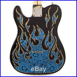 Used Fender James Burton Signature Telecaster Blue Paisley Flames 2009