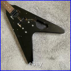 V Shaped Electric Guitar Semi Finished Project, Basswood Body Maple Neck