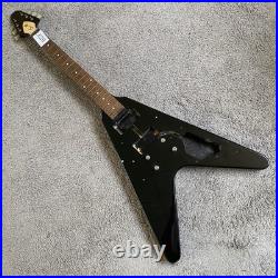 V Shaped Electric Guitar Semi Finished Project, Basswood Body Maple Neck