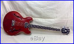 Vintage 1960's Gibson EB-2 Hollowbody Bass Guitar Circa 1967 Cherry Red