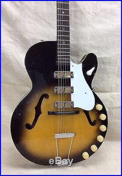 Vintage 1960's Harmony Rocket H-59 Triple Pickup Electric Hollowbody Guitar 1965