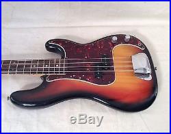 Vintage 1972-1974 Fender Precision Bass Electric Bass Guitar Great Player 1970's