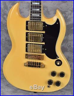 Vintage 1976 Gibson SG Custom Guitar Yellow Gold 3 Pickup Original USA