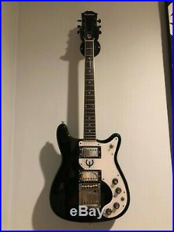 Vintage Epiphone 1970s Wilshire Solid Body Electric Guitar Black