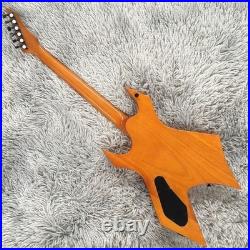 Warlock Electric Guitar Yellow Flamed Maple Top 24 Frets guitar free shipping