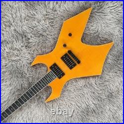 Warlock Electric Guitar Yellow Flamed Maple Top 24 Frets guitar free shipping