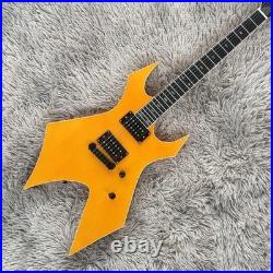 Warlock Electric Guitar Yellow Flamed Maple Top 24 Frets guitar free shipping